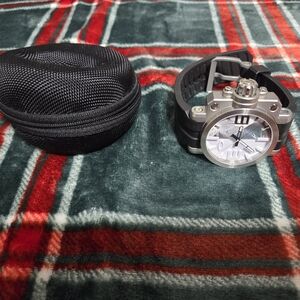 Rare Oakley Gearbox Watch Brushed Stainless Steel Expedient Camo Dial OW0009-01